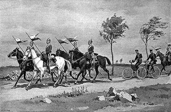 1894 German Cycling Corps with Cavalry