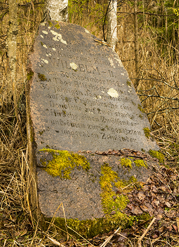 Stone in honor of the 30th anniversary of the Kaiser's hunt Glaz Wilhelma II Wilhelm II Denkstein Rominter Heide