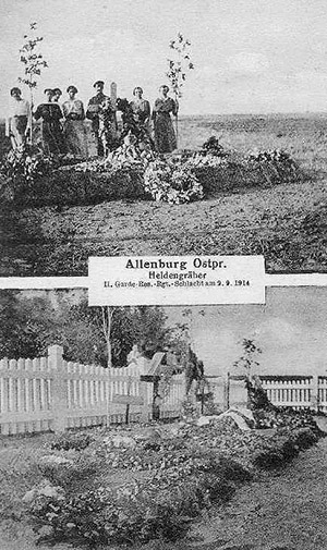 Allenburg Kriegsgraeber im 1. Weltkrieg monuments to soldiers of the first world war