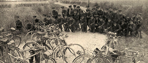 Bicycle in the barricade 1915