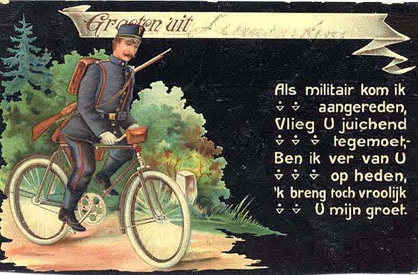 DUTCH MILITARY CYCLIST c 1910 military cyclists