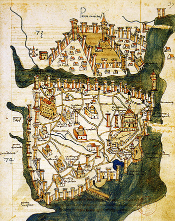 map of constantinople 1422