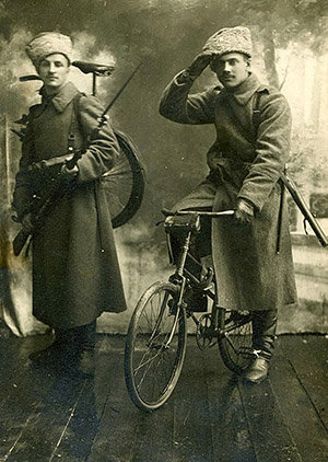 Russian Cyclists with Peugeot