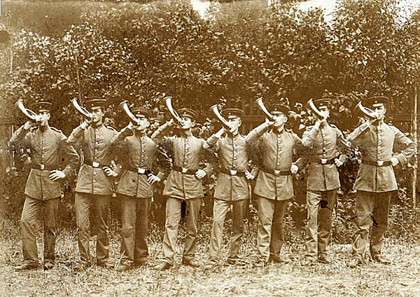 Soldaten Jagdhornblaser Rominten Heide1913