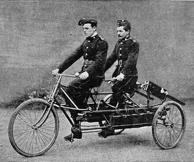 Tandem with machine gun