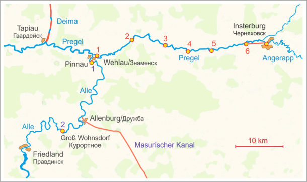 The Pregel and Alla hydroelectric power station system in East Prussia