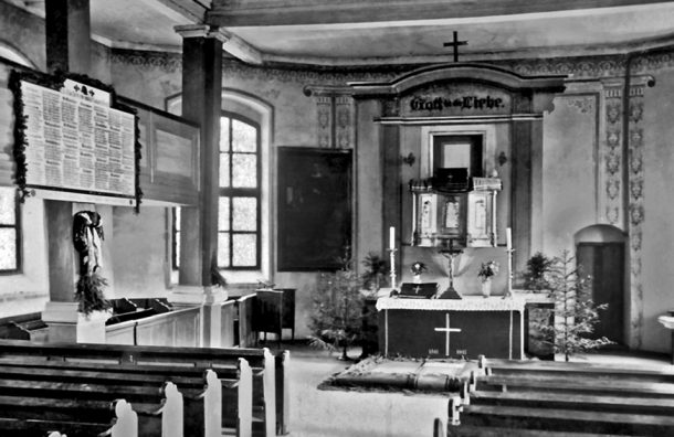 Memorial plaque in the church of Gavaiten/Gavrilovo, Ozersky district, 1930s.