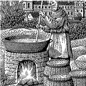 monk brewer brewing in the middle ages