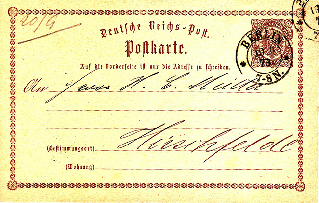 Postkarte - Postkarte - 1873