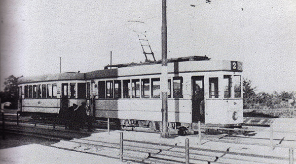 Königsberg tram route 2 at the final stop in Devau, 1937