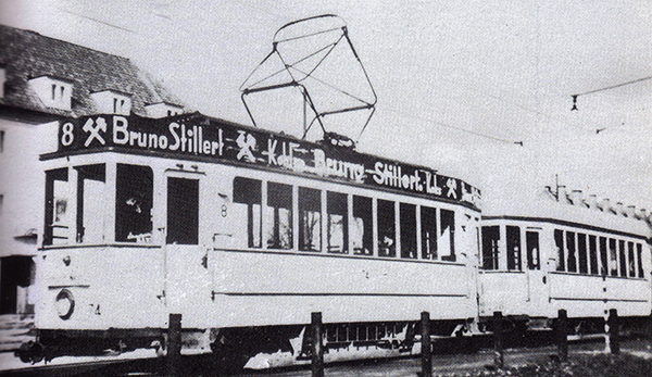 Königsberg tram route 8 at the final stop near the crematorium 1936